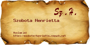 Szobota Henrietta névjegykártya