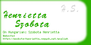 henrietta szobota business card